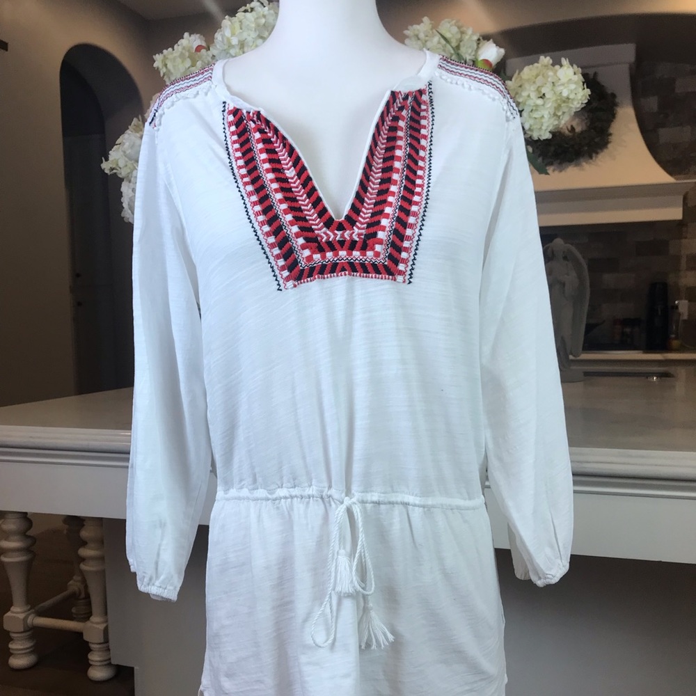 NWT Ralph Lauren White Tunic with tie waist (S)